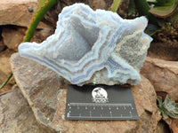 Natural Blue Lace Agate Geode Specimens x 2 From Malawi