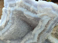 Natural Blue Lace Agate Geode Specimens x 2 From Malawi