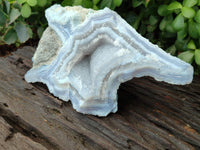 Natural Blue Lace Agate Geode Specimens x 2 From Malawi