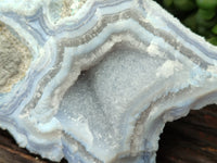 Natural Blue Lace Agate Geode Specimens x 2 From Malawi