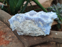 Natural Blue Lace Agate Geode Specimens x 2 From Malawi