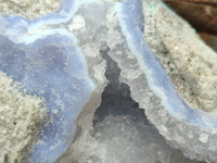 Natural Blue Lace Agate Geode Specimens x 2 From Malawi