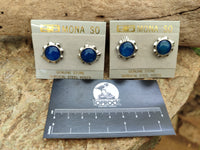 Polished Blue Onyx Agate with Surgical Steel Stud Earrings - Sold Per Pair - From China