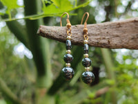 Polished Pair of Hematite and Silver Bead Earrings - Sold per Pair - From Southern Africa