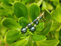 Polished Pair of Hematite and Silver Bead Earrings - Sold per Pair - From Southern Africa