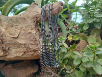 Polished Silver Hematite Bead and Disk Choker Necklace - Sold Per Item - From China