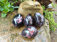 Polished Rhodonite Eggs x 4 From Madagascar