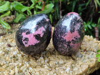 Polished Rhodonite Eggs x 4 From Madagascar