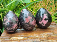 Polished Rhodonite Eggs x 4 From Madagascar