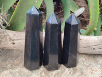 Polished Black Basalt Points x 3 From Antsirabe, Madagascar