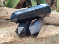 Polished Black Basalt Points x 3 From Antsirabe, Madagascar