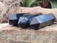 Polished Black Basalt Points x 3 From Antsirabe, Madagascar