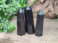 Polished Black Basalt Points x 3 From Antsirabe, Madagascar