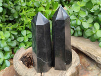 Polished Black Basalt Points x 3 From Antsirabe, Madagascar