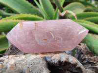 Polished Double Terminated Rose Quartz Points x 6 From Ambatondrazaka, Madagascar