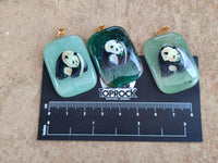 Polished Aventurine Pendant with Hand Painted Panda - Sold Per Item - From Zimbabwe