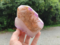 Polished Window Amethyst Quartz Crystals x 2 From Akansobe, Madagascar