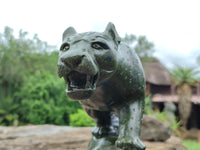 Hand Made Green Verdite Leopard Carving x 1 From Zimbabwe