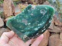 Polished On One Side Emerald Mtorolite Plates x 2 From Mutorashanga, Zimbabwe