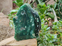 Polished On One Side Emerald Mtorolite Plates x 2 From Mutorashanga, Zimbabwe