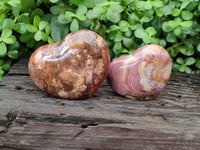 Polished Polychrome Jasper Gemstone Hearts x 2 From Madagascar