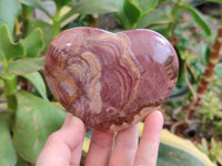 Polished Polychrome Jasper Gemstone Hearts x 2 From Madagascar