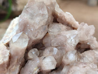 Natural Smokey Phantom Quartz Clusters x 2 From Luena, Congo