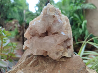 Natural Smokey Phantom Quartz Clusters x 2 From Luena, Congo