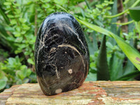 Polished Schorl Black Tourmaline Standing Free Forms x 3 From Madagascar