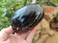 Polished Schorl Black Tourmaline Standing Free Forms x 3 From Madagascar