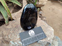 Polished Schorl Black Tourmaline Standing Free Forms x 3 From Madagascar