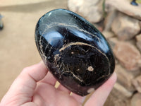 Polished Schorl Black Tourmaline Standing Free Forms x 3 From Madagascar