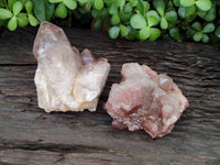 Natural Red Hematoid Quartz Clusters x 2 From Karoi, Zimbabwe