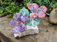 Hand Made Mixed Gemstone Bouquet of Lillies - sold per piece - From South Africa