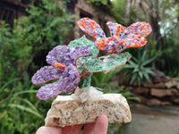 Hand Made Mixed Gemstone Bouquet of Lillies - sold per piece - From South Africa