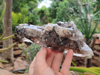 Natural Smokey Quartz Clusters With Aegirine x 3 From Malawi