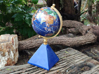 Hand Made Lapis Lazuli World Globe Clock x 1 From China