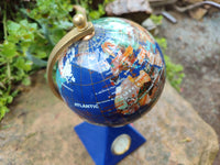 Hand Made Lapis Lazuli World Globe Clock x 1 From China