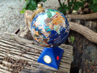 Hand Made Lapis Lazuli World Globe Clock x 1 From China