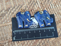 Polished Sodalite Elephant Pendant with Gold Bail and Trim - Sold Per Item - From Namibia