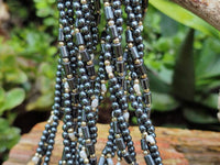 Polished Silver Hematite and Freshwater Pearl Triple Strand Beaded Necklace - Sold Per Item - From China