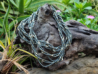 Polished Silver Hematite and Freshwater Pearl Triple Strand Beaded Necklace - Sold Per Item - From China