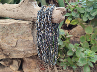 Polished Silver Hematite and Freshwater Pearl Triple Strand Beaded Necklace - Sold Per Item - From China