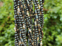 Polished Silver Hematite and Freshwater Pearl Triple Strand Beaded Necklace - Sold Per Item - From China