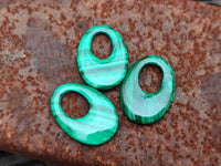 Hand Made Flower Malachite Pendant or Earring Pieces - Sold Per Item - From Congo