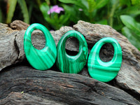 Hand Made Flower Malachite Pendant or Earring Pieces - Sold Per Item - From Congo