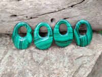 Hand Made Flower Malachite Pendant or Earring Pieces - Sold Per Item - From Congo