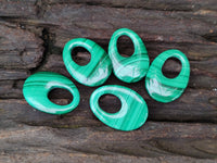 Hand Made Flower Malachite Pendant or Earring Pieces - Sold Per Item - From Congo