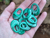 Hand Made Flower Malachite Pendant or Earring Pieces - Sold Per Item - From Congo