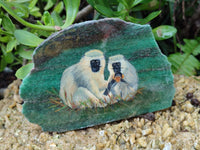 Hand Made Monkey Decoupage Stone Slabs x 6 From Southern Africa